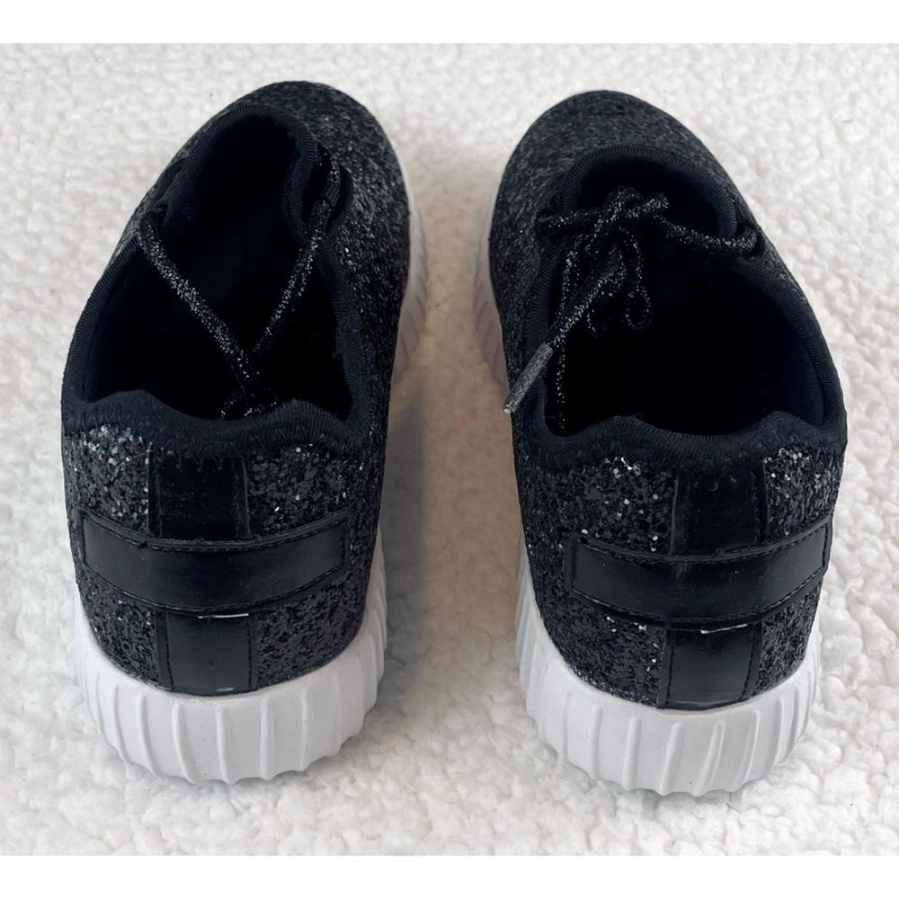 (NIB) FOREVER LINK • Black/White Remy Glitter Lace-Up Sneakers, 6 - Picture 8 of 16